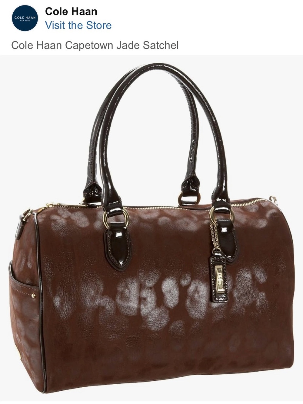 Cole Haan Brown Capetown Jade Satchel